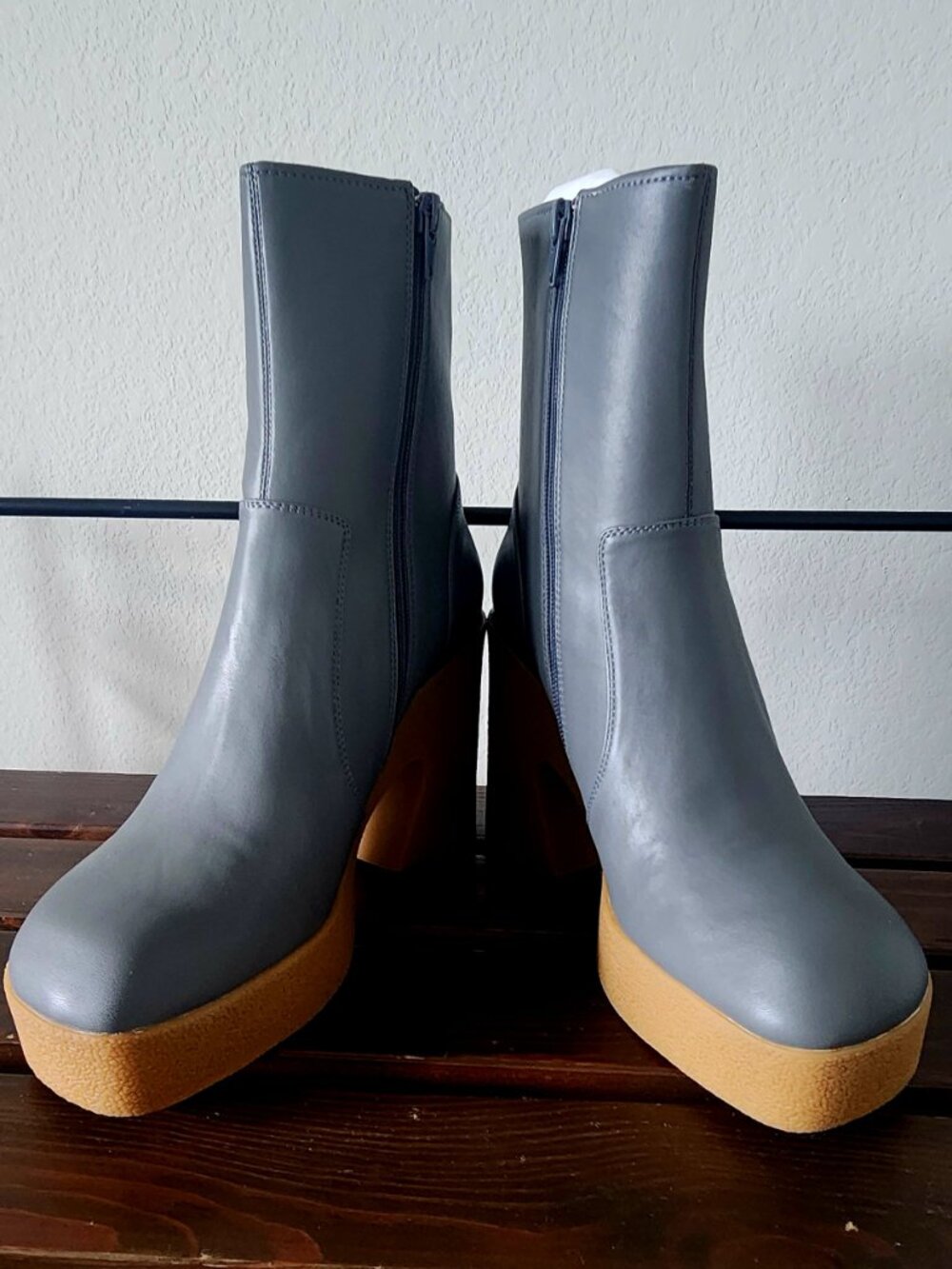 Jeffrey Campbell Kartini Platform Bootie Grey /Honey — Size 8, New in Box!
